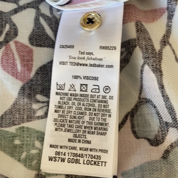 NWT Ted Baker Bias Cut Drop Waist Floral Dress - Picture 10 of 10